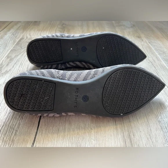 ROTHY'S The Point Retired Zebra Print Flats Slip on Shoes Womens Size 7 - Picture 10 of 10